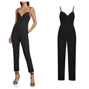 NWT BCBGMaxazria Black Slim Cutout Tailored Ankle Skinny Jumpsuit XS HH5